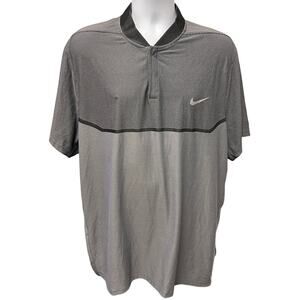 ⛳ Nike Golf Dri-Fit Polo Shirt Men’s XL Gray Black Mesh Athletic Vintage